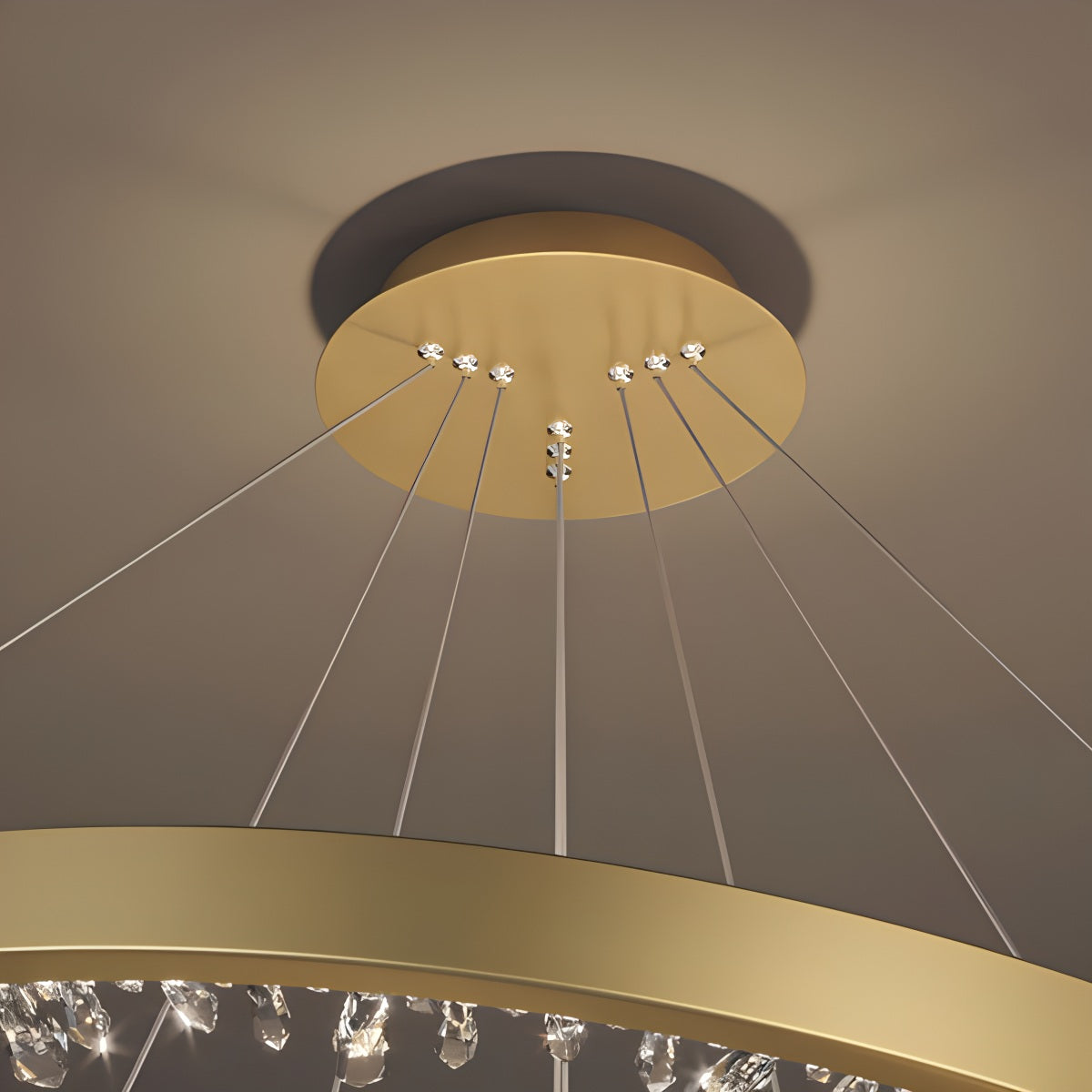Luxury Circle Crystal Chandelier for Living Room | Desfino