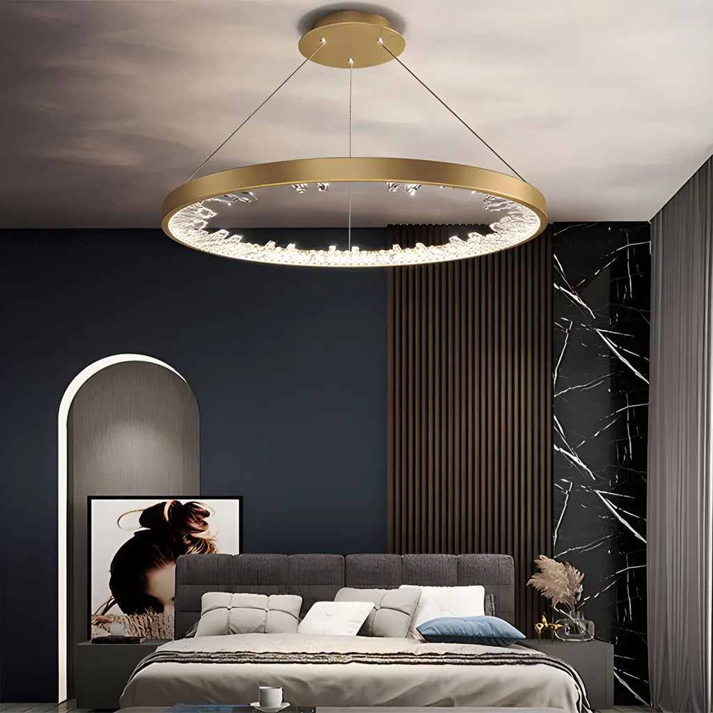 Luxury Circle Crystal Chandelier for Living Room | Desfino