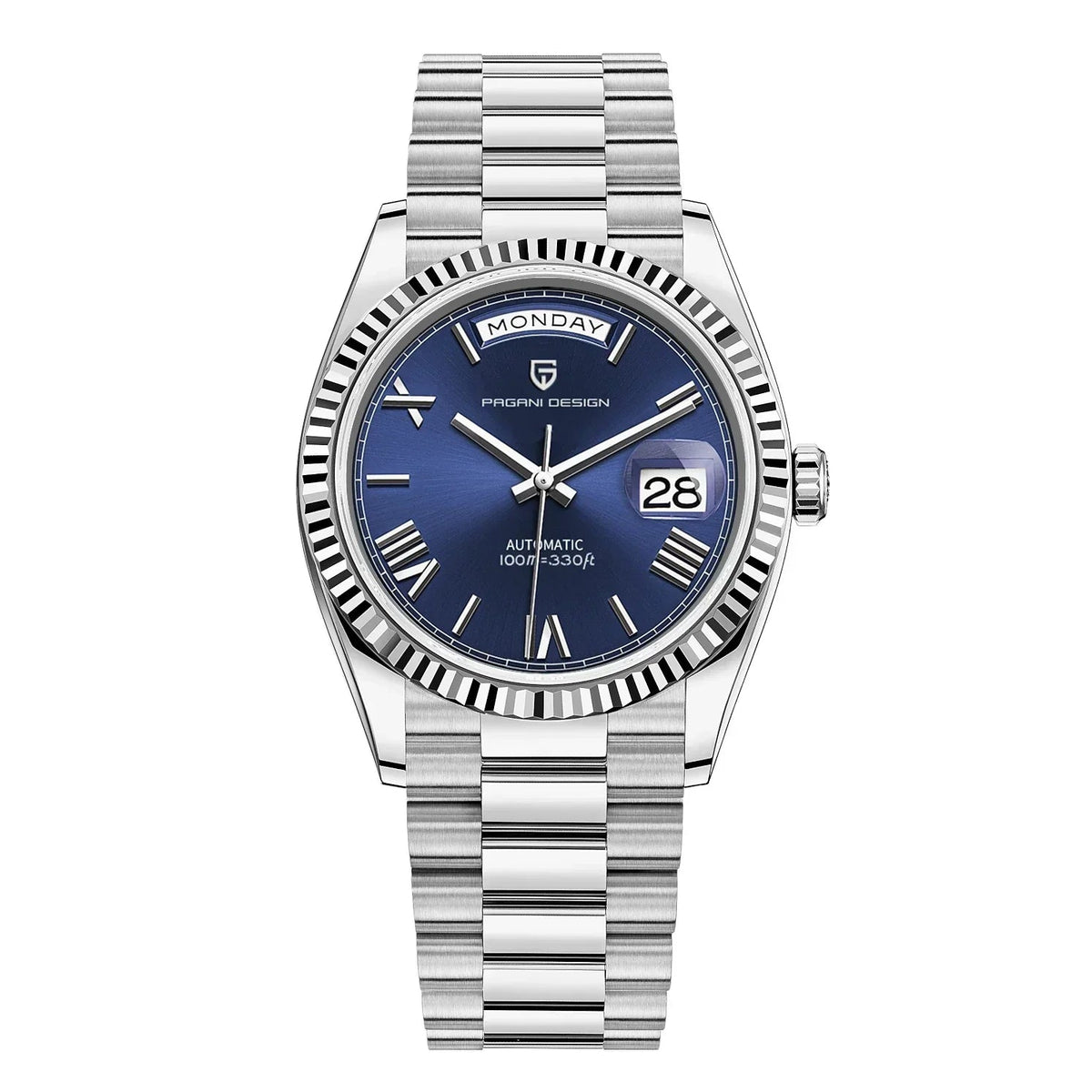 Nolian Automatic Stainless Steel Watch — Calendar & Luminous Details - Desfino