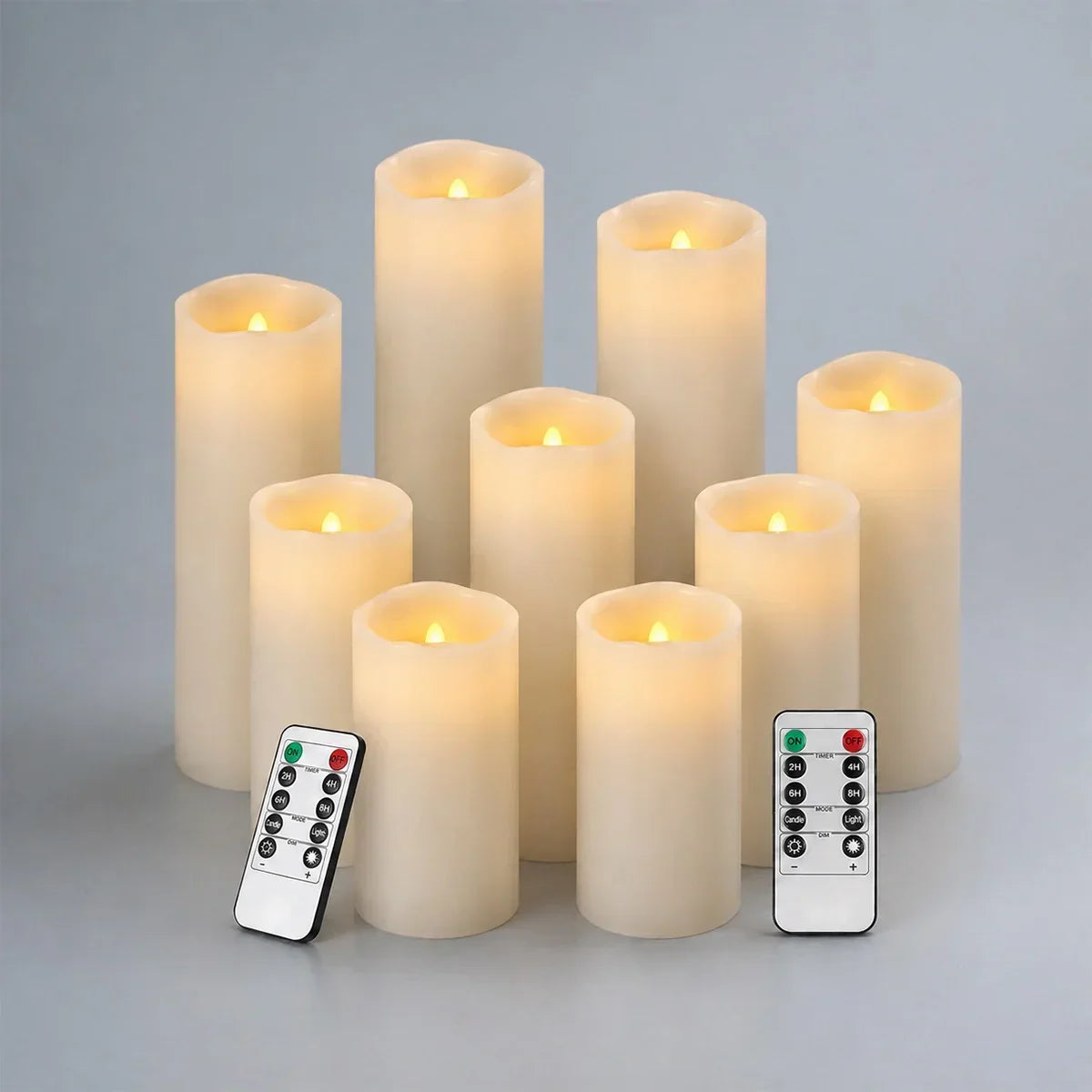 LED-Paraffinkerze ohne Flamme, 9er-Pack × 8 | Desfino