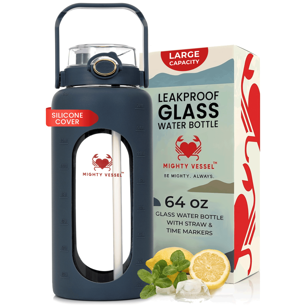 64 Oz Water Bottle — Impact Resistant Glass