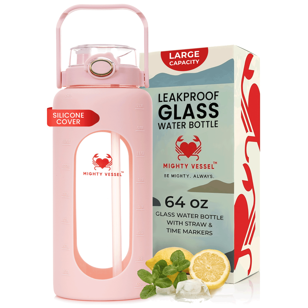 64 Oz Water Bottle — Impact Resistant Glass