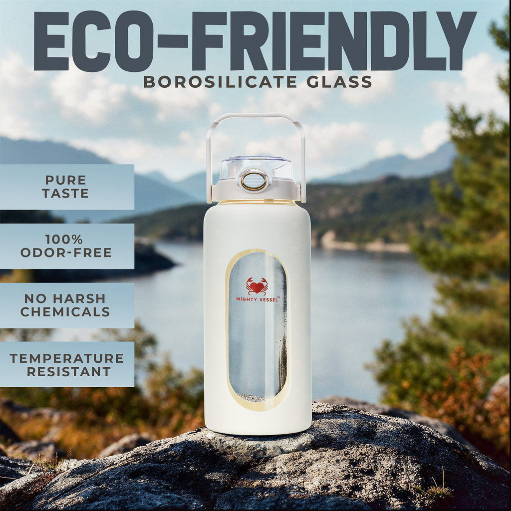 64 Oz Water Bottle — Impact Resistant Glass