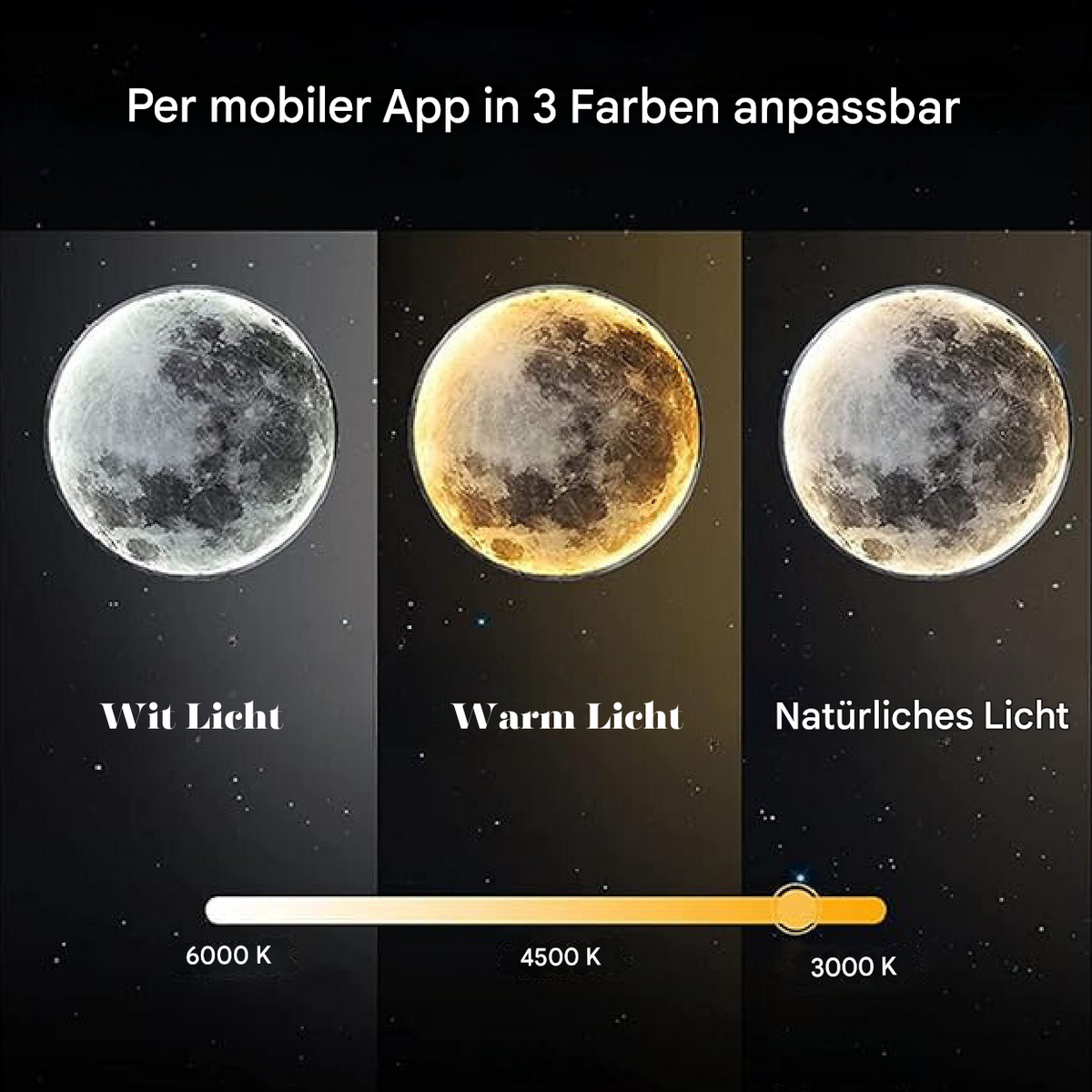 Lunara マジカルムーンランプ — リアルな月面、調光可能LED、リモコン付き - Desfino