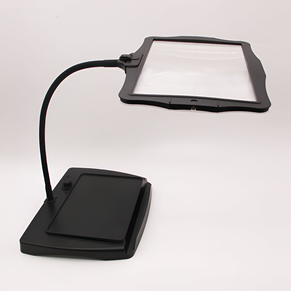 3X Floor Magnifying Lamp — 8" x 10" Lens, 12 LEDs, Gooseneck Arm - Desfino