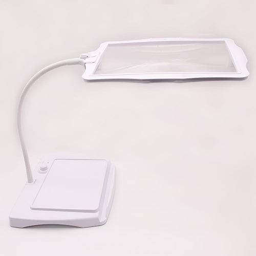 3X gulvforstørrelseslampe - 8" x 10" linse, 12 LED'er, svanehalsarm - Desfino