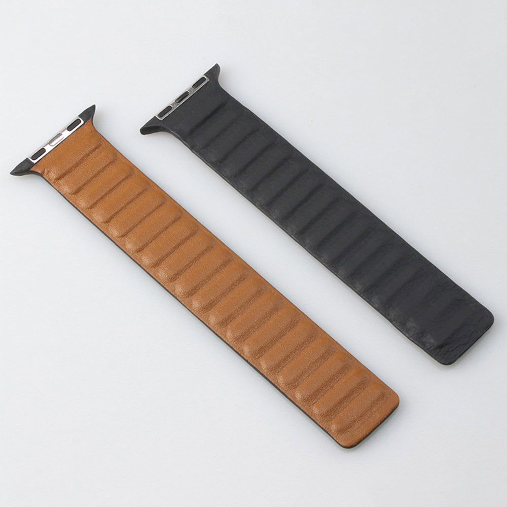 Kerrin magnetisk rem i skinn med lenkedesign: Apple Watch SE, serie 1–10 og Ultra - Desfino