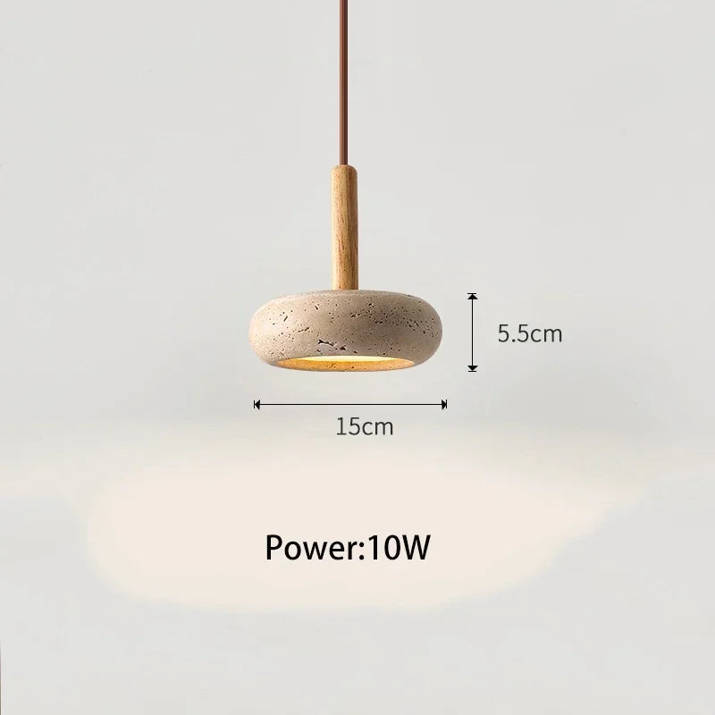 LumaStone mini-hanglamp van travertijn — led-plafondlamp - Desfino
