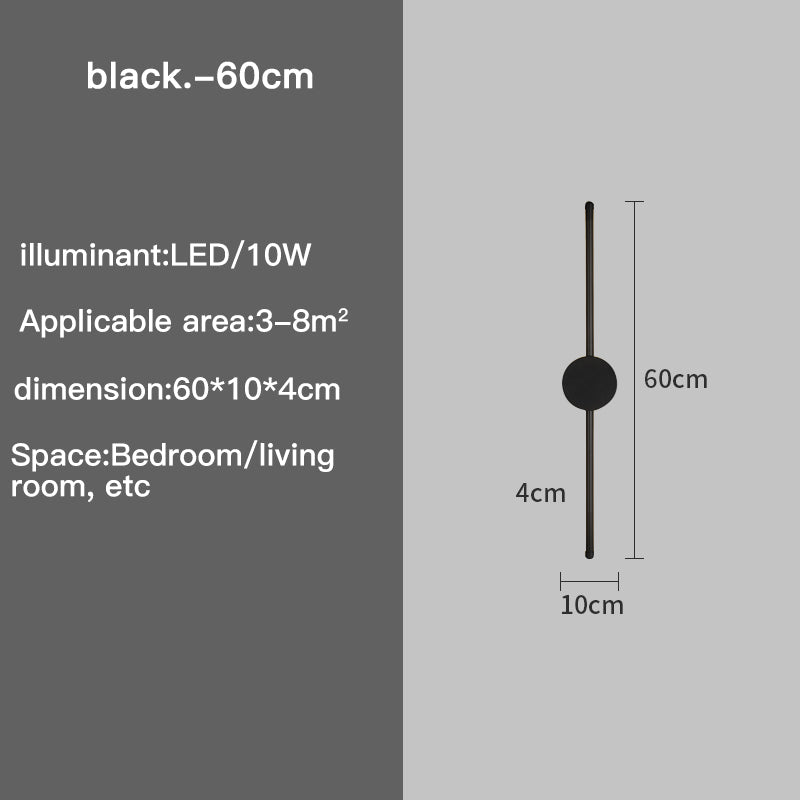 Applique murale LED en forme de I — Noire, 3 niveaux de tonalité réglables - Desfino