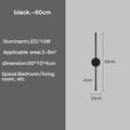 Applique murale LED en forme de I — Noire, 3 niveaux de tonalité réglables - Desfino