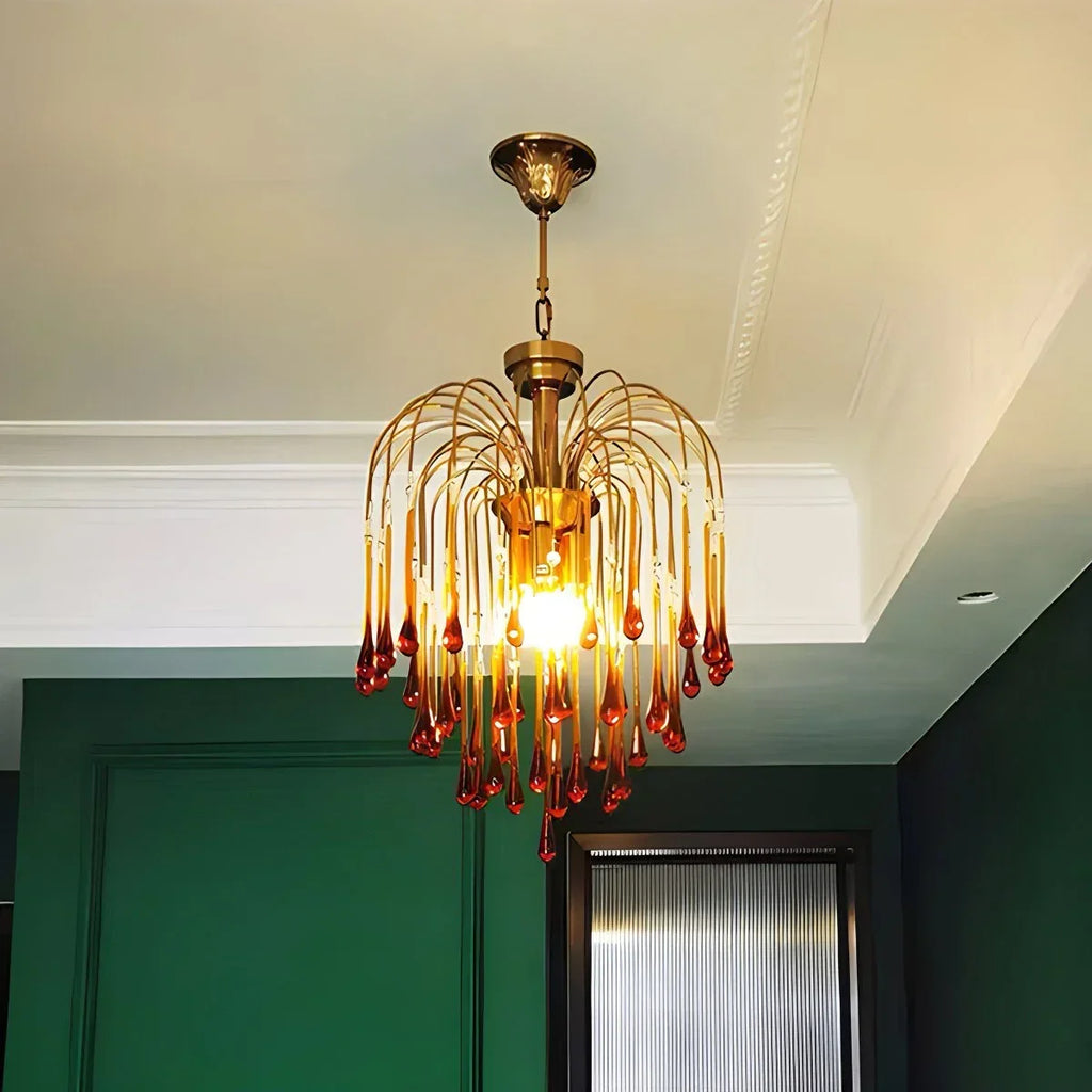 French Retro Water Drop Glass Chandelier | Desfino