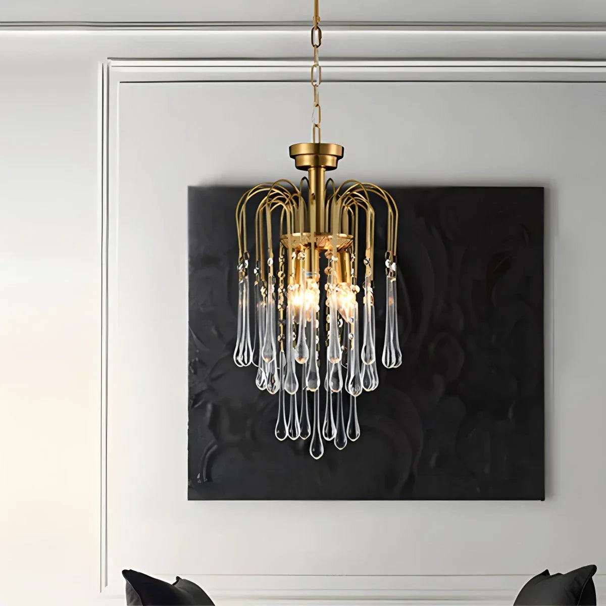 French Retro Water Drop Glass Chandelier | Desfino