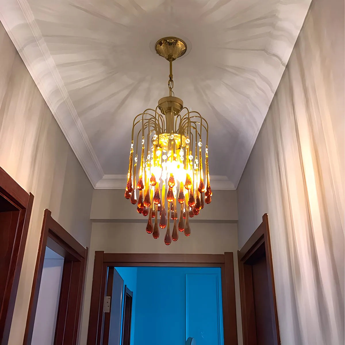 French Retro Water Drop Glass Chandelier | Desfino