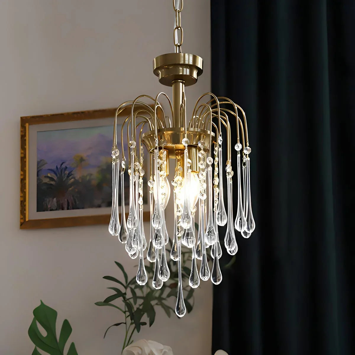 French Retro Water Drop Glass Chandelier | Desfino