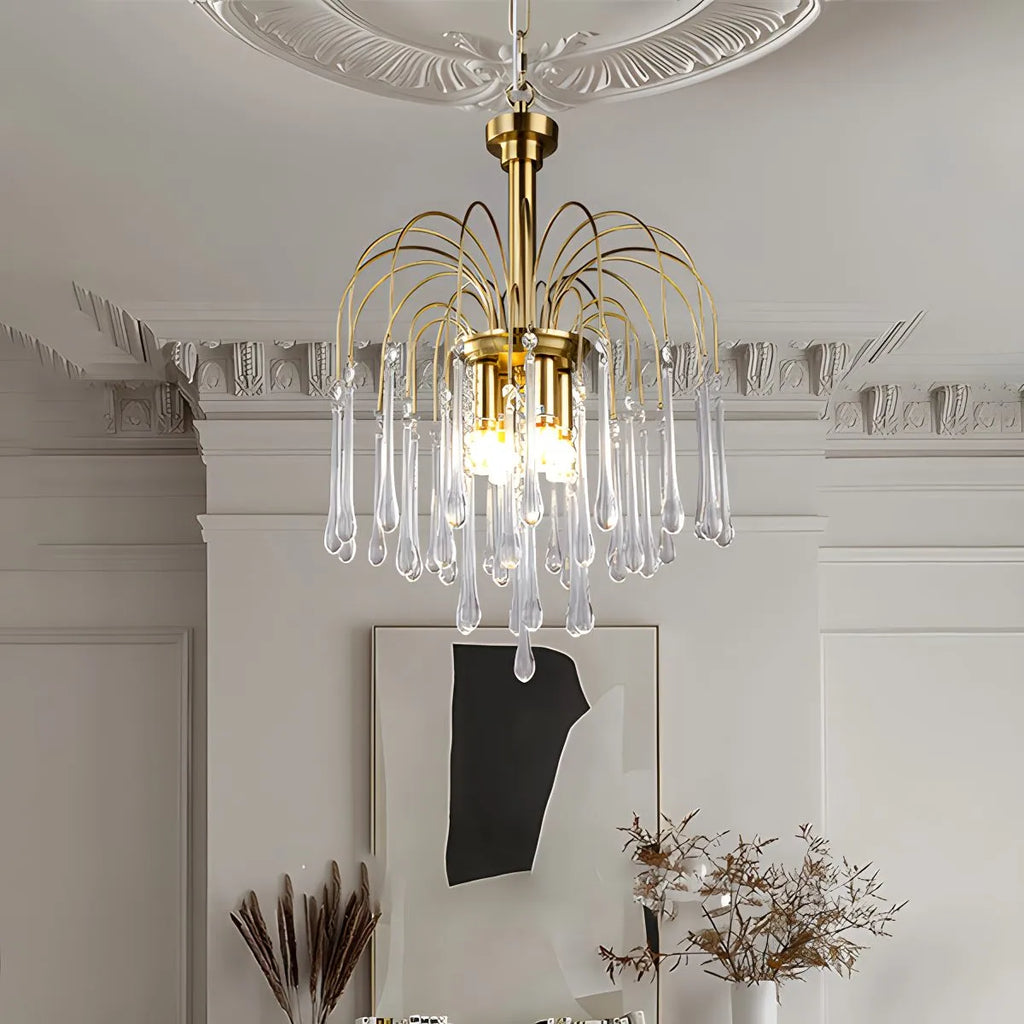 French Retro Water Drop Glass Chandelier | Desfino