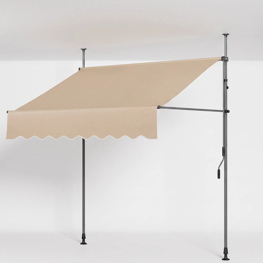 Terrania Manual Retractable Awning — No-Drill Patio Shade | Desfino