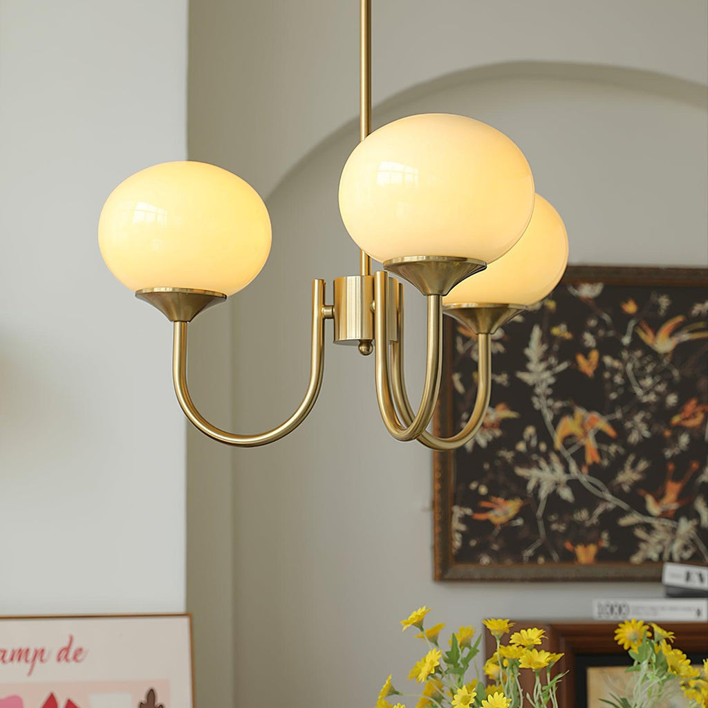LED lustr Aurene ve tvaru marshmallow — zlaté a růžové odstíny - Desfino