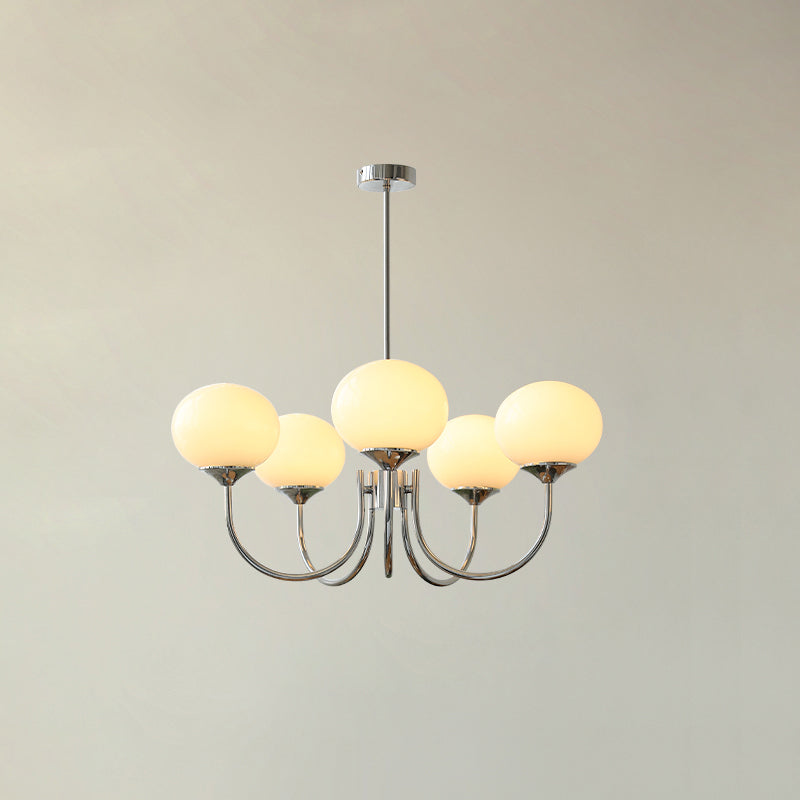 Lustre LED Aurene en forme de guimauve — abat-jour dorés et roses - Desfino