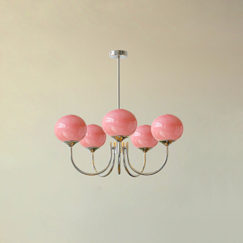 Lustr Marshmallow — moderní okouzlující stropní svítidlo, zlaté a růžové - Desfino