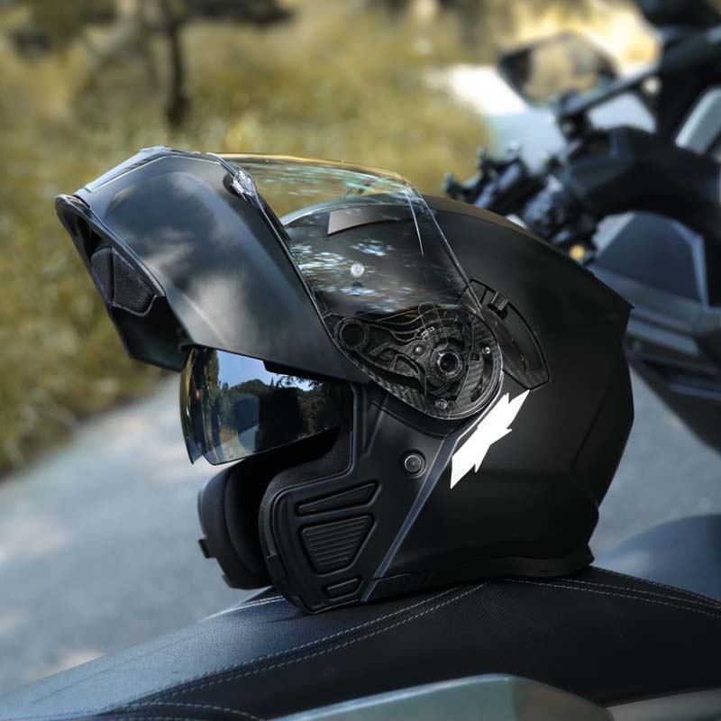 Casque de moto modulable — DOT & ECE, double visière, doublure lavable - Desfino