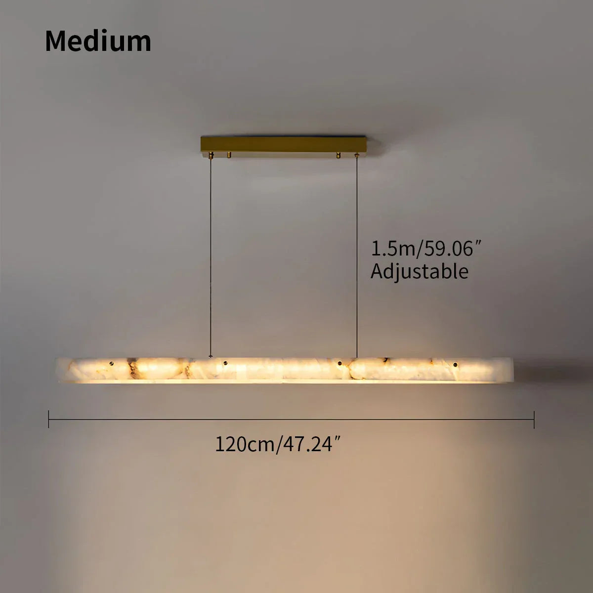 Modern Minimalist Linear Spanish Alabaster Pendant Light | Desfino