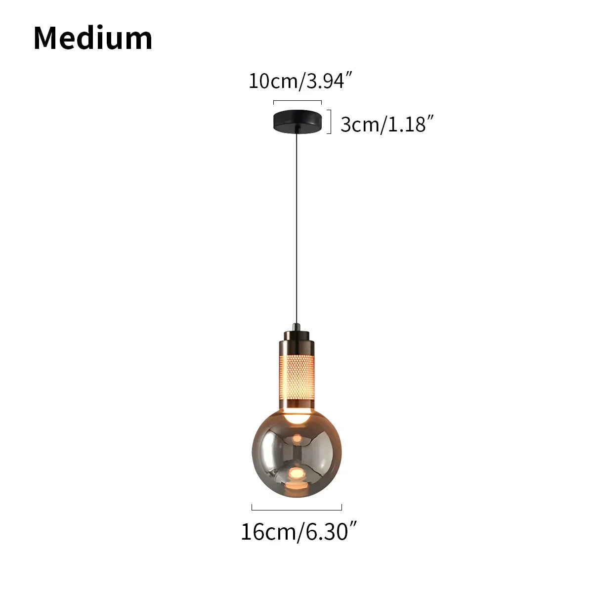 Industrial Glass Pendant Light for Bedroom | Desfino
