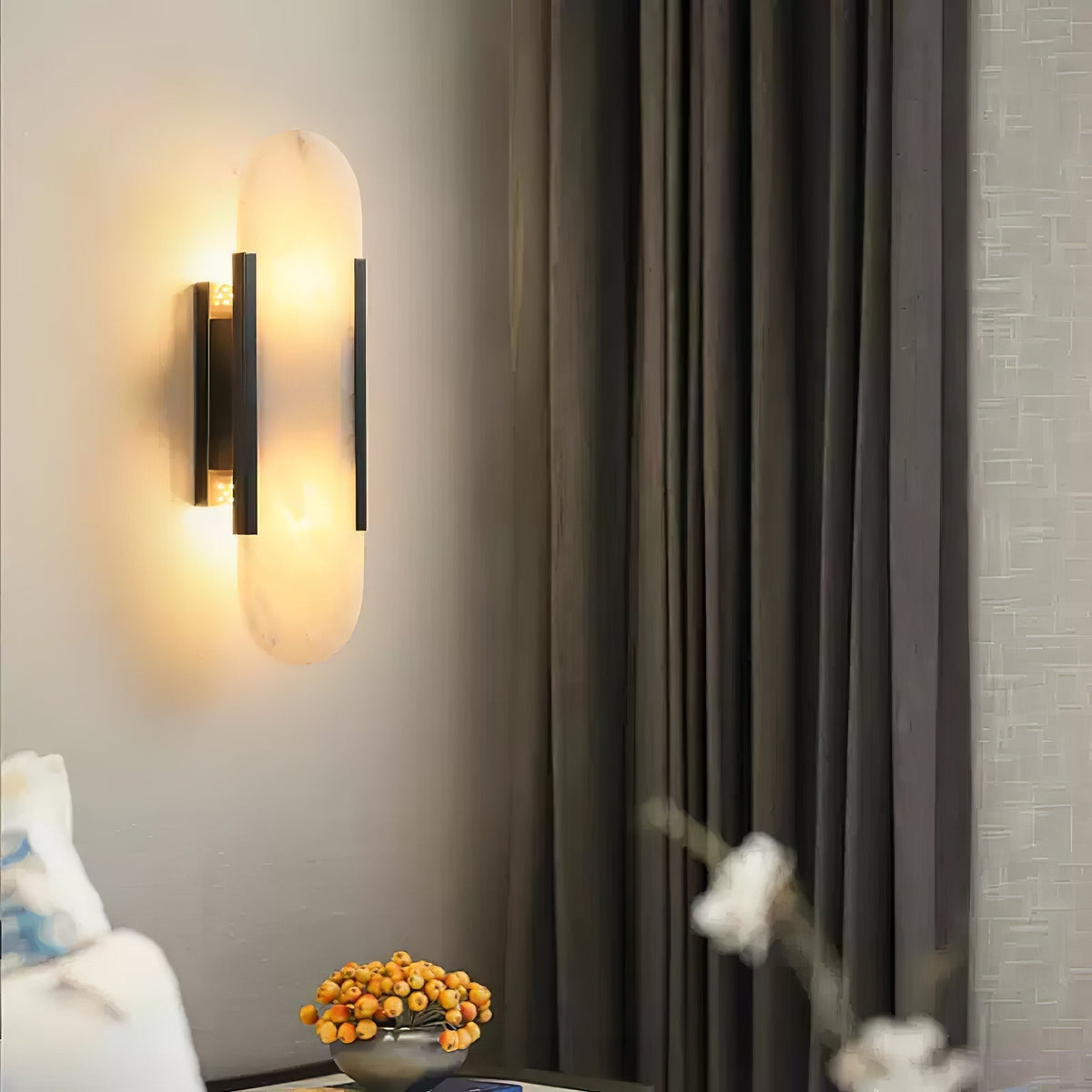Lunara Elongated Alabaster Wall Lamp — Warm Modern Glow - Desfino