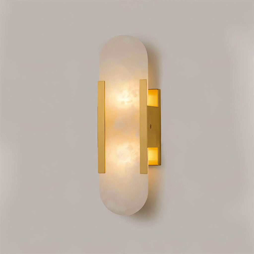 Lunara Elongated Alabaster Wall Lamp — Warm Modern Glow - Desfino