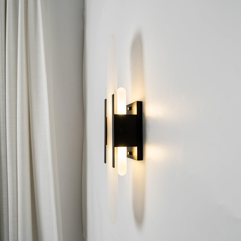 Lunara Elongated Alabaster Wall Lamp — Warm Modern Glow - Desfino