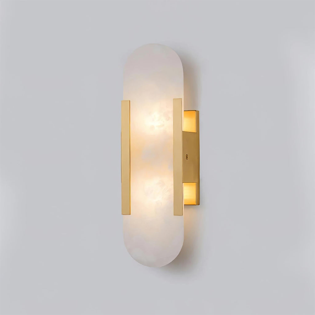 Lunara Elongated Alabaster Wall Lamp — Warm Modern Glow - Desfino