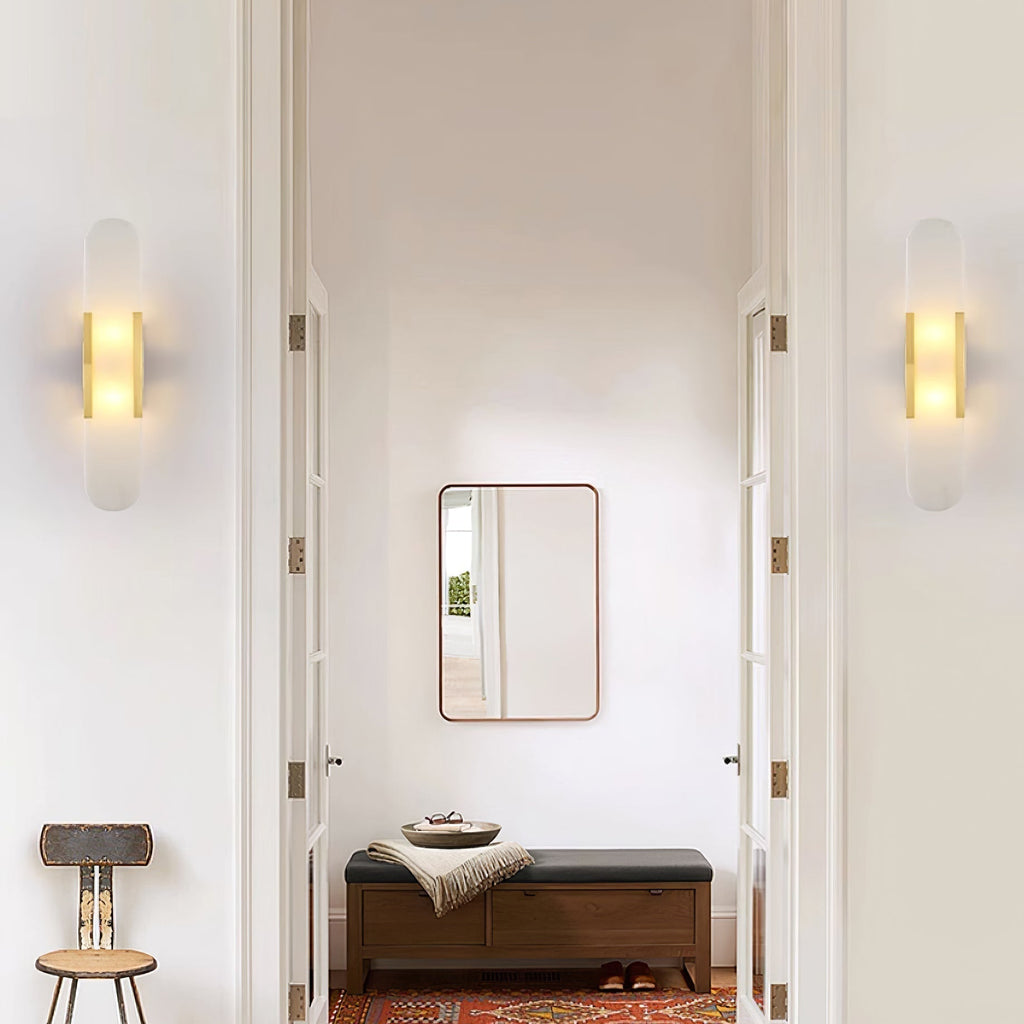 Lunara Elongated Alabaster Wall Lamp — Warm Modern Glow - Desfino