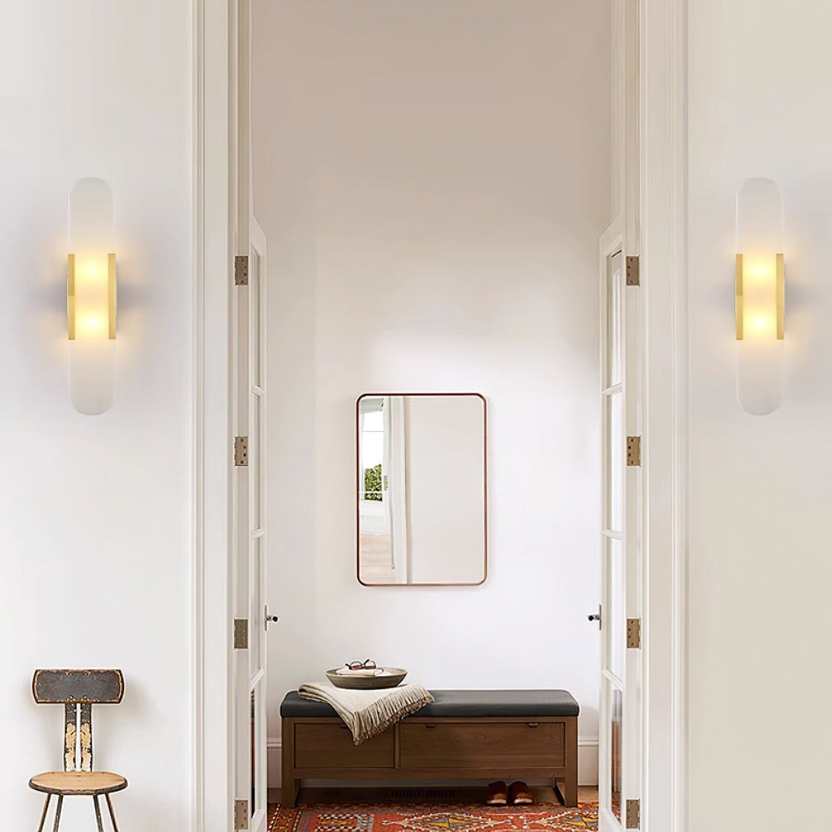 Lunara Elongated Alabaster Wall Lamp — Warm Modern Glow - Desfino