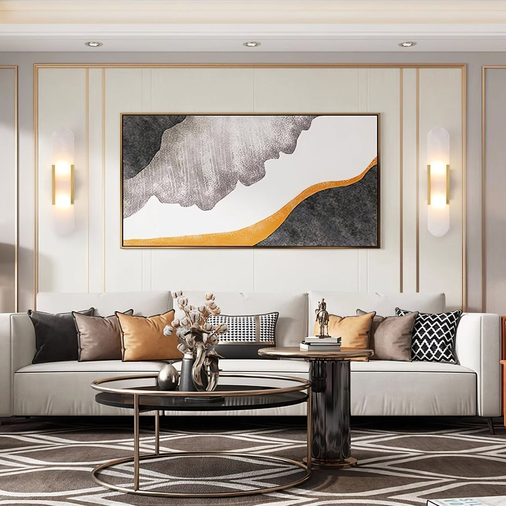 Lunara Elongated Alabaster Wall Lamp — Warm Modern Glow - Desfino