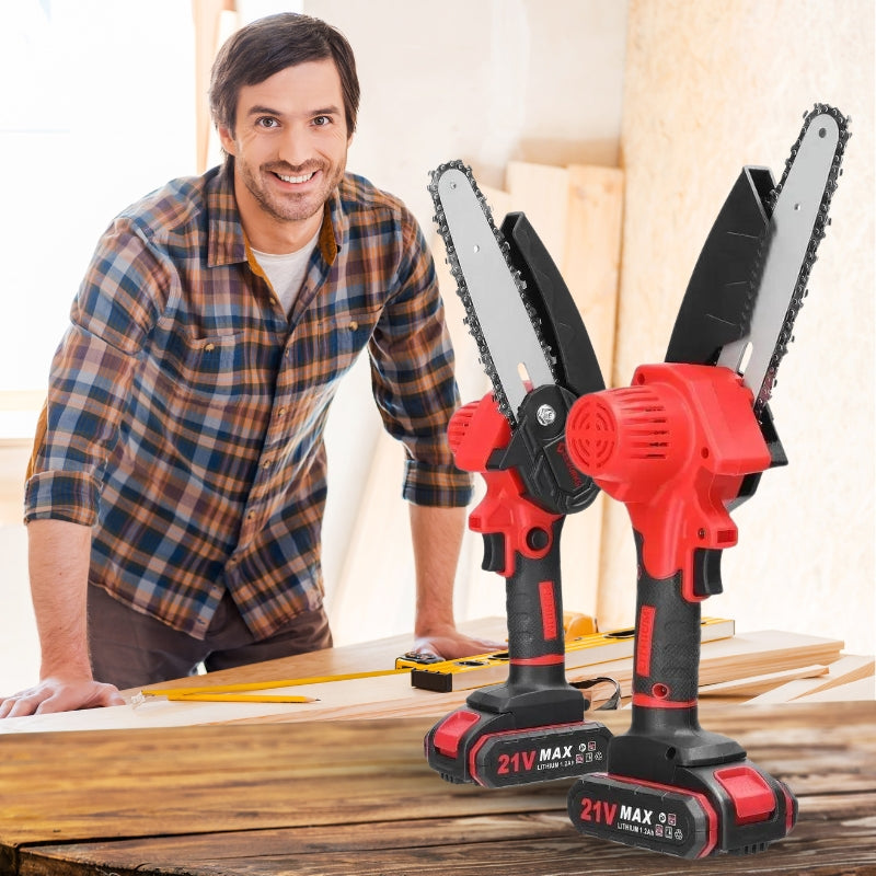 Motosega cordless da 6 pollici — Batteria da 2–3 ore, tagliasiepi compatto - Desfino