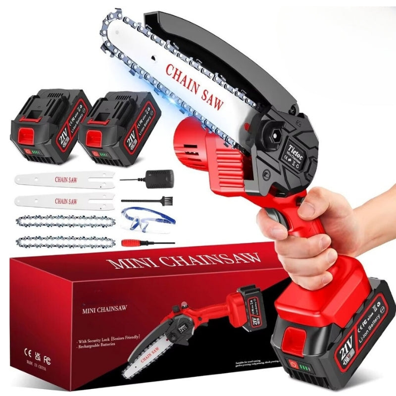 Motosega cordless da 6 pollici — Batteria da 2–3 ore, tagliasiepi compatto - Desfino