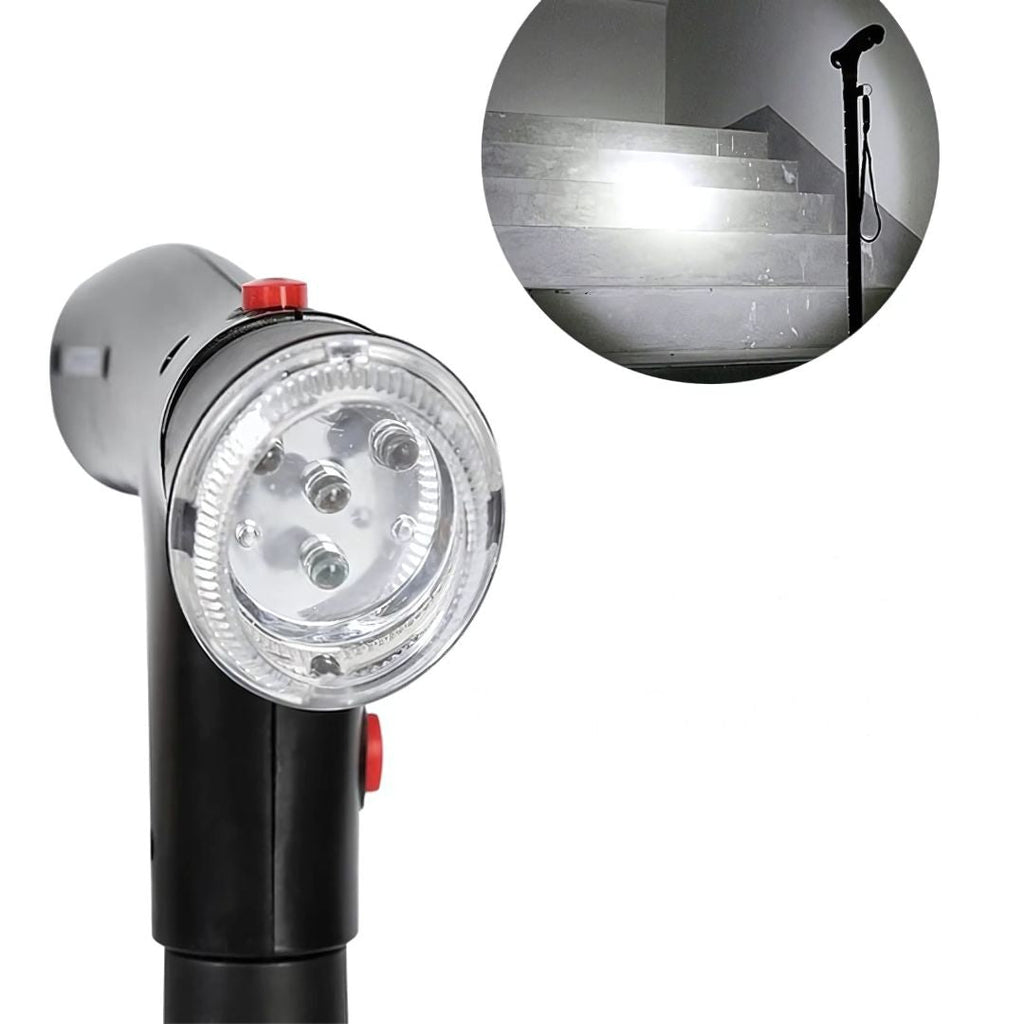 Skládací teleskopická hůl TrailEase — 4 LED, nastavitelná výška, alarm - Desfino