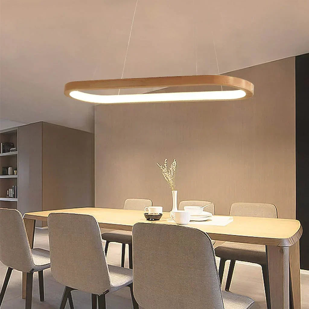 Varela Wooden LED Pendant Light — Minimalist Dimmable Design - Desfino