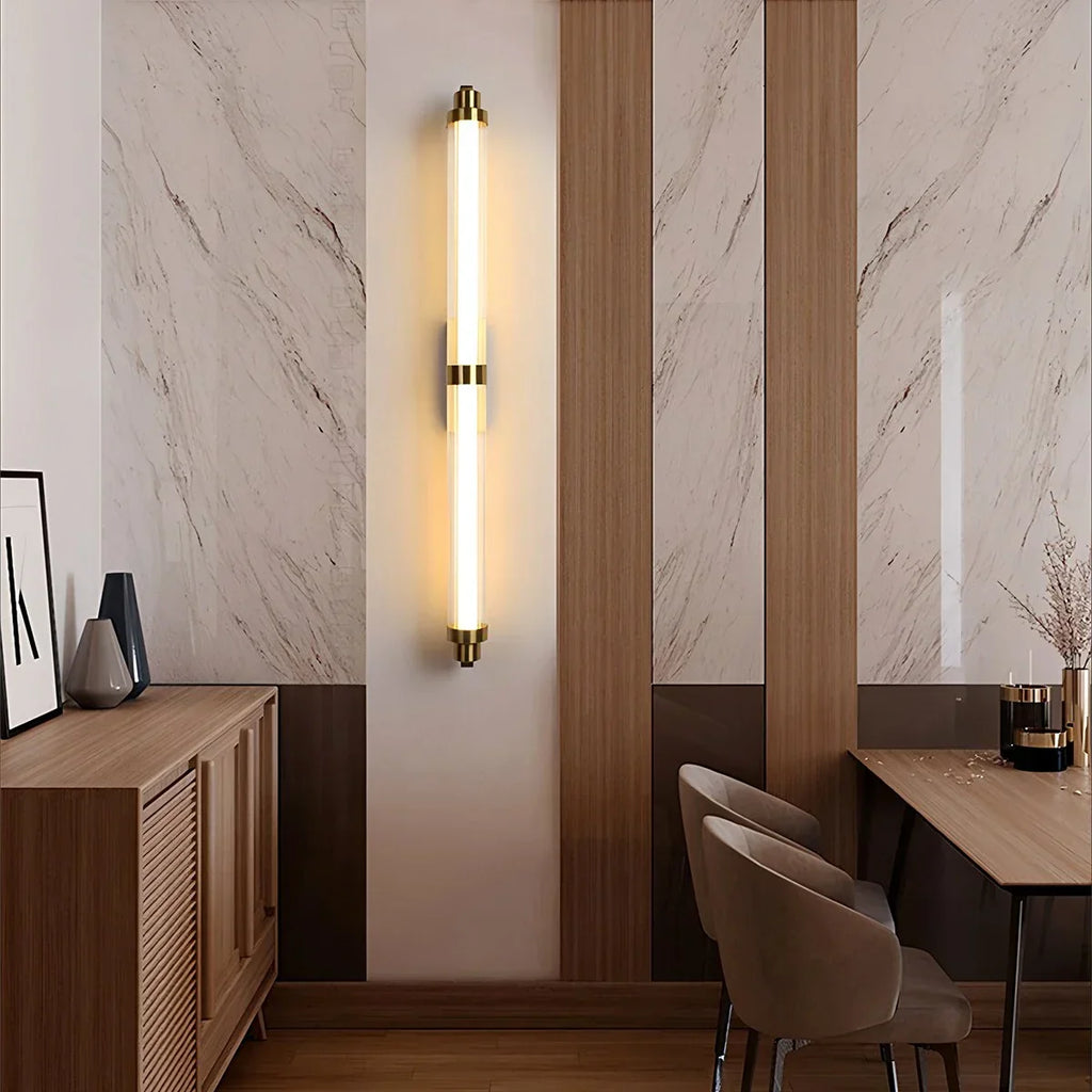 Modern Stainless Steel Glass Tube Wall Sconce | Desfino