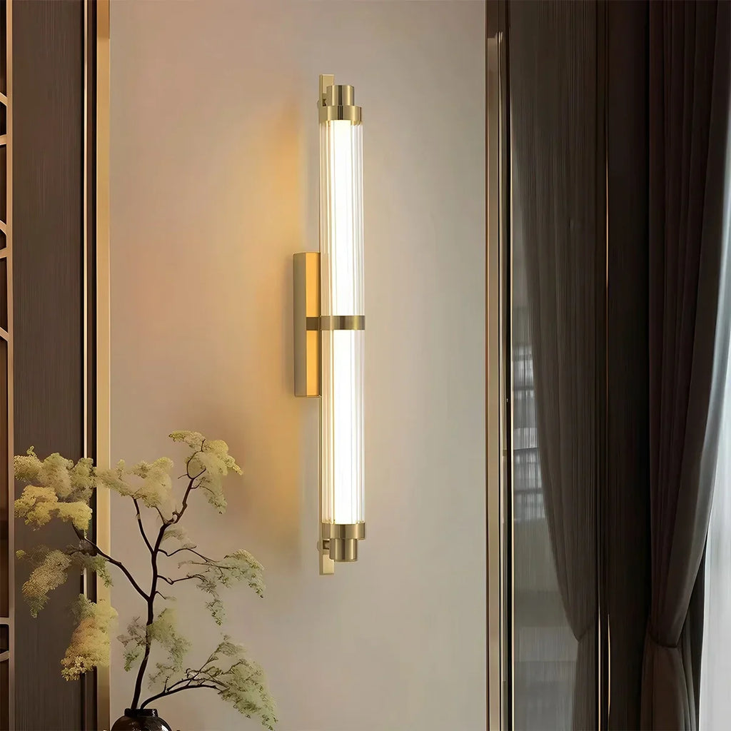 Modern Stainless Steel Glass Tube Wall Sconce | Desfino