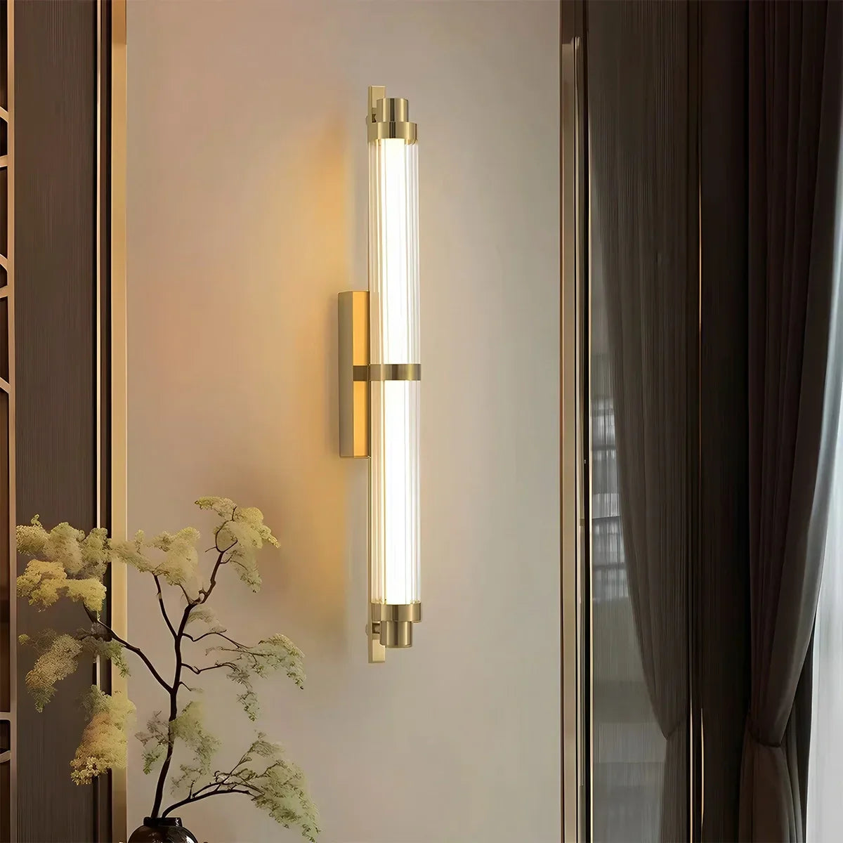 Modern Stainless Steel Glass Tube Wall Sconce | Desfino