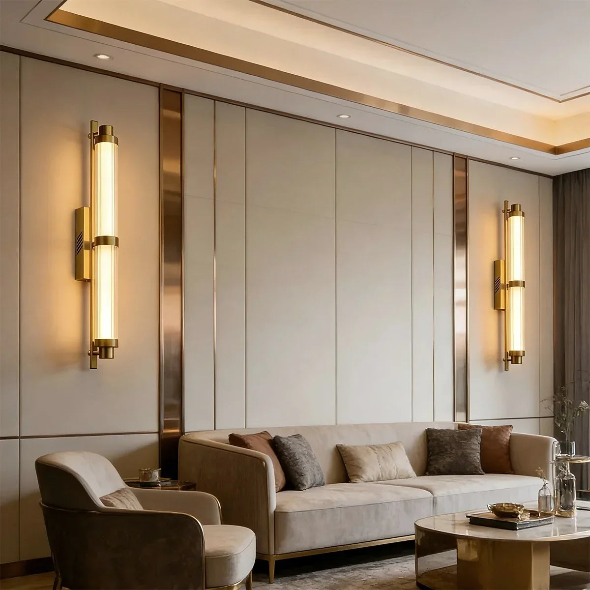 Modern Stainless Steel Glass Tube Wall Sconce | Desfino