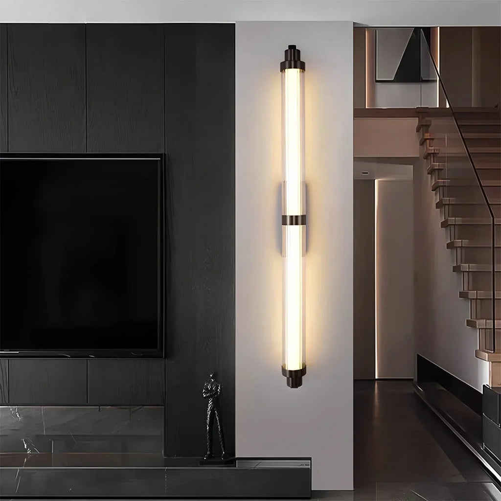 Modern Stainless Steel Glass Tube Wall Sconce | Desfino