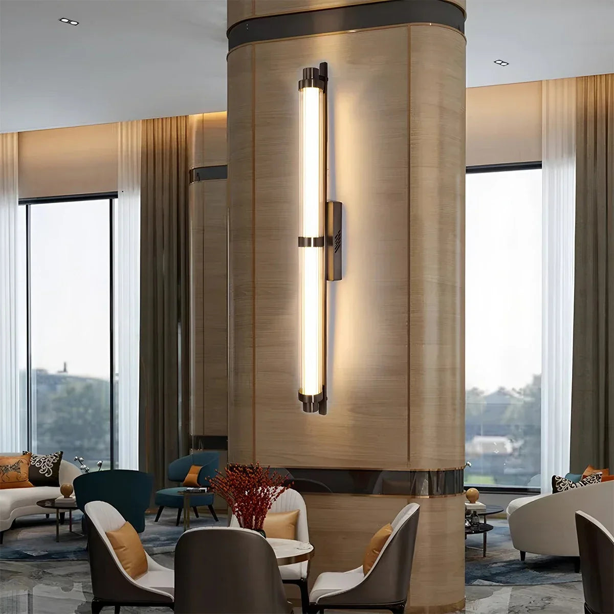 Modern Stainless Steel Glass Tube Wall Sconce | Desfino