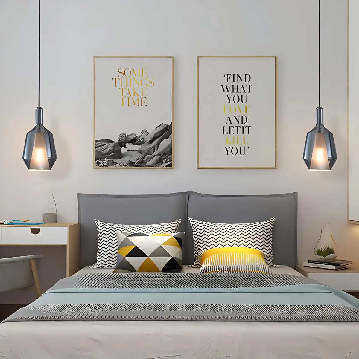 Moderne minimalistische LED-Glaspendelleuchte für die Küche | Desfino