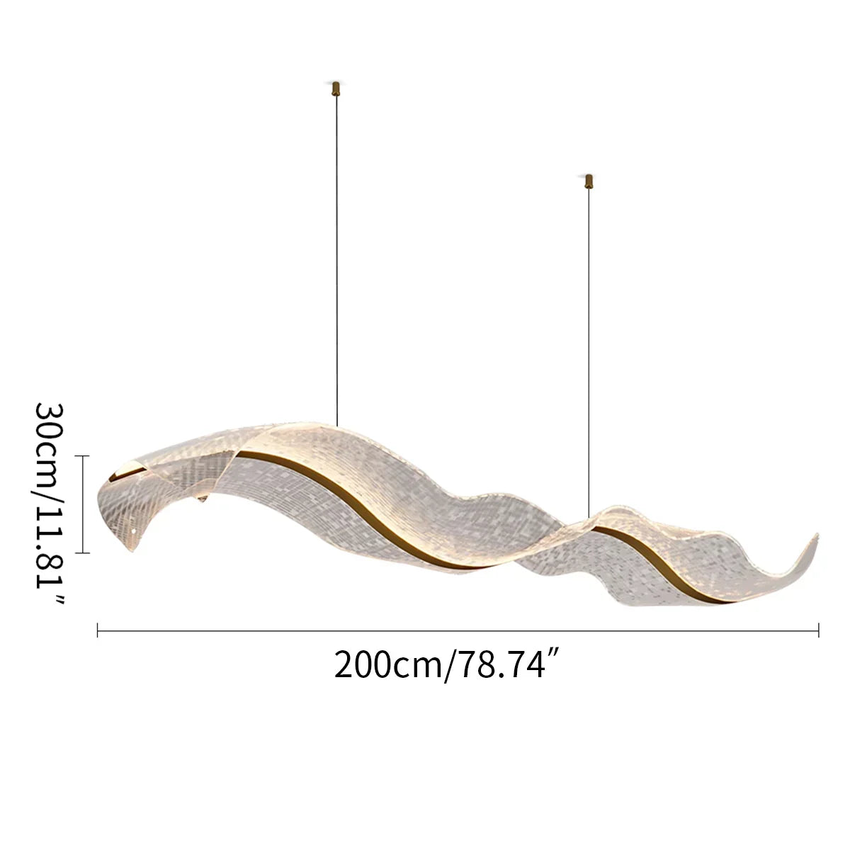 Modern LED Wave Acrylic Chandelier | Desfino
