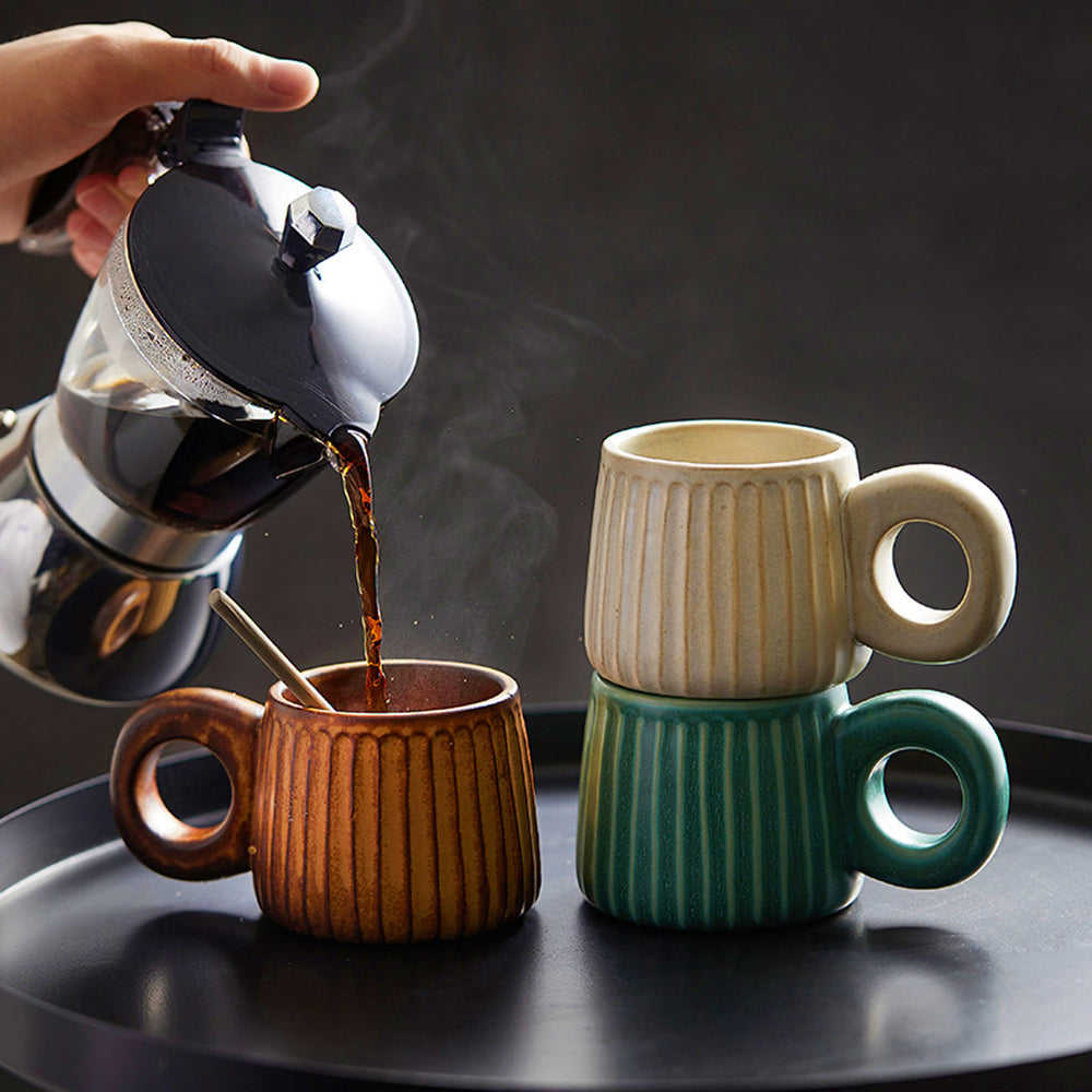 Caneca de café em cerâmica/pedra artesanal Caldera — Caráter rústico - Desfino