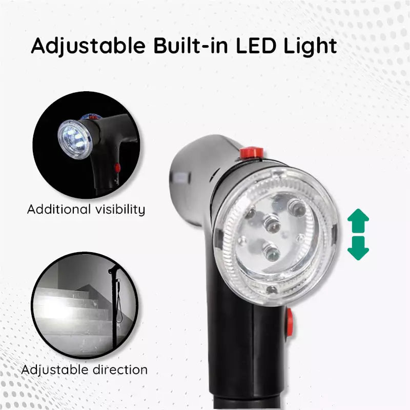 StrideFlex Foldable Walking Cane — LED Light, Anti-Shock, Quad Base - Desfino