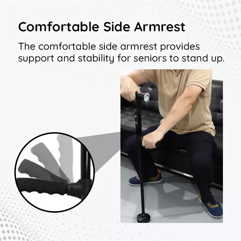 StrideFlex Foldable Walking Cane — LED Light, Anti-Shock, Quad Base - Desfino
