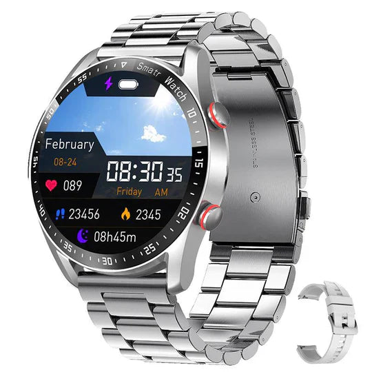 שעון חכם HealthSync Pro — מעקב בריאות רציף אחר סוכר בדם, דופק, לחץ דם ו-SpO2