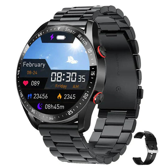 שעון חכם HealthSync Pro — מעקב בריאות רציף אחר סוכר בדם, דופק, לחץ דם ו-SpO2
